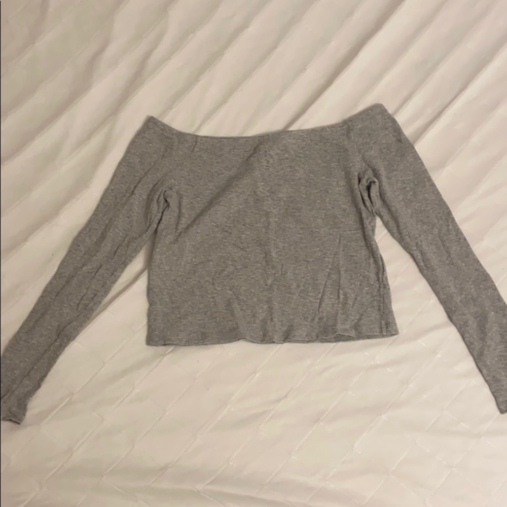 H&M Divided Ribbed Off Shoulder Crop Top